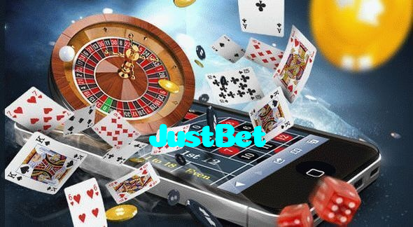 JustBet casino presented on mobile device in Pakistan with slots and live games